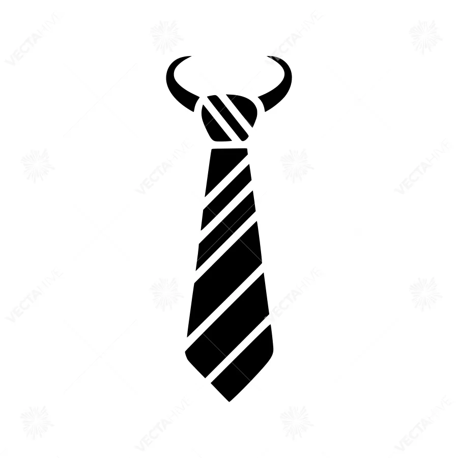 Black Tie Knot Icon - Vector Illustration