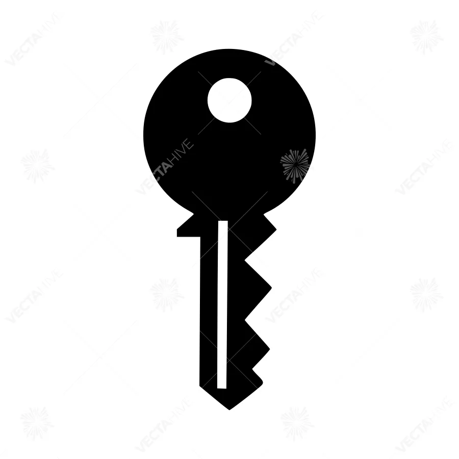 Black Key Icon - Simple Vector Illustration