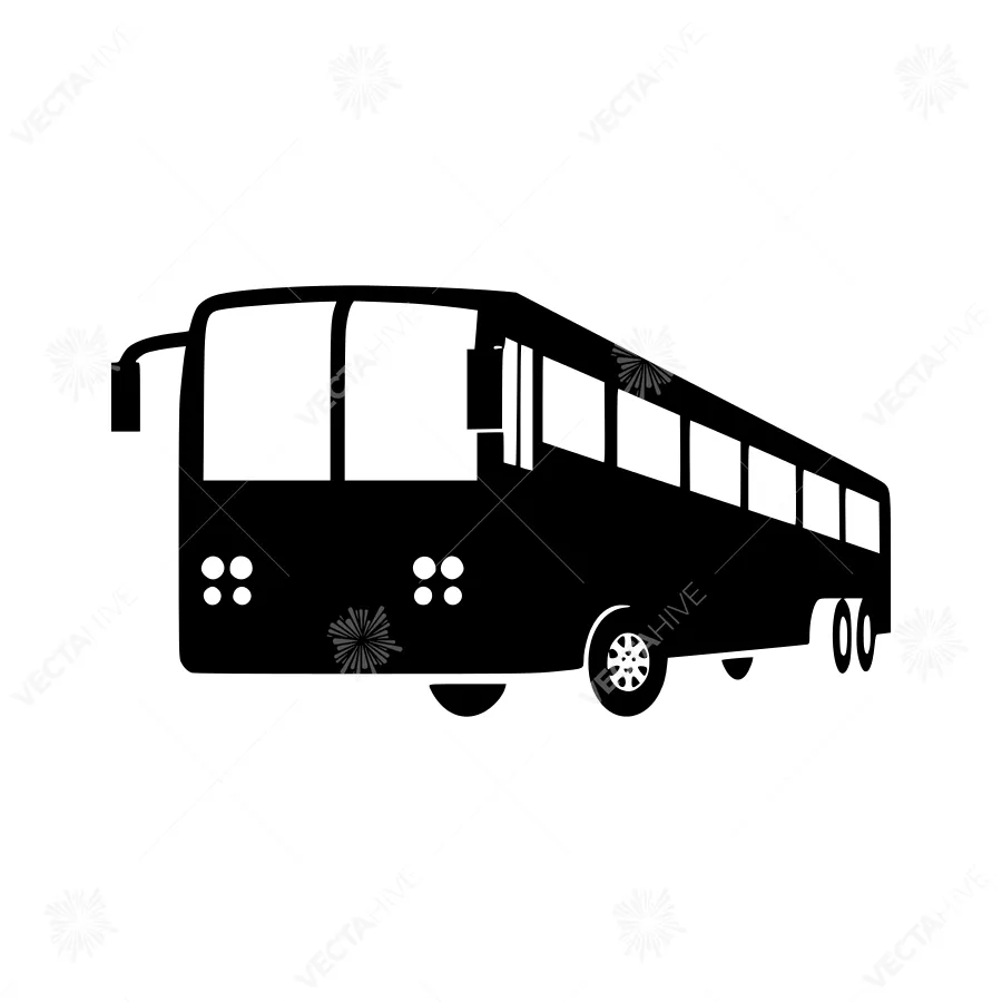 Simple Black Bus Icon - Travel Vector