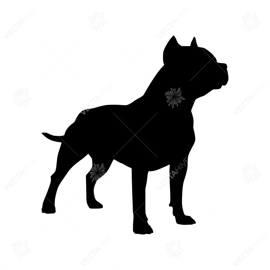 Pit Bull Silhouette Vector Illustration