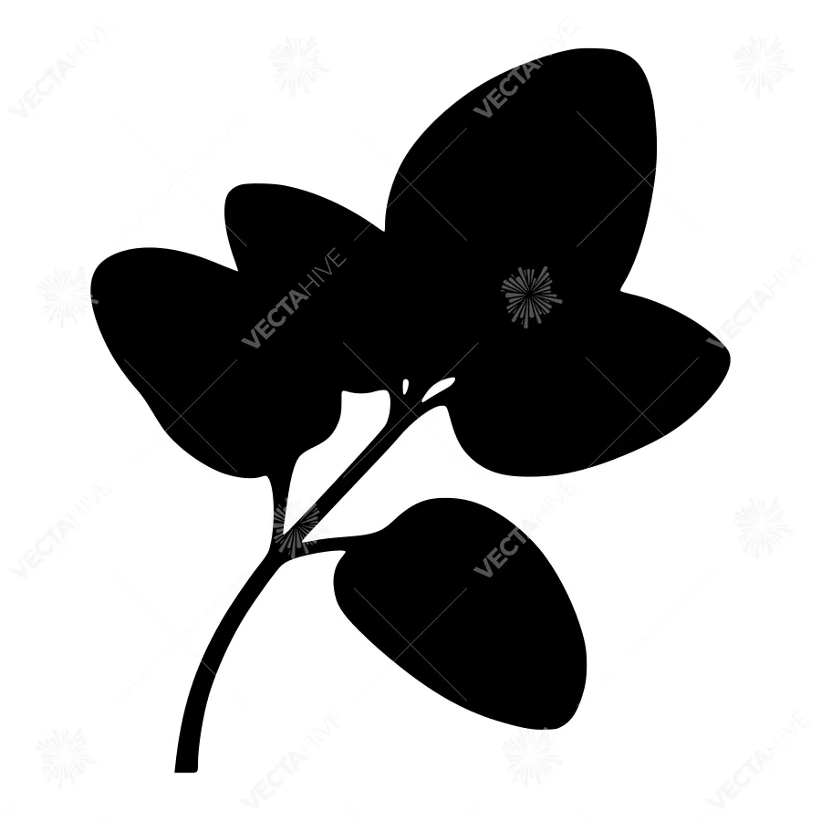 Black Leaf Silhouette Vector Illustration