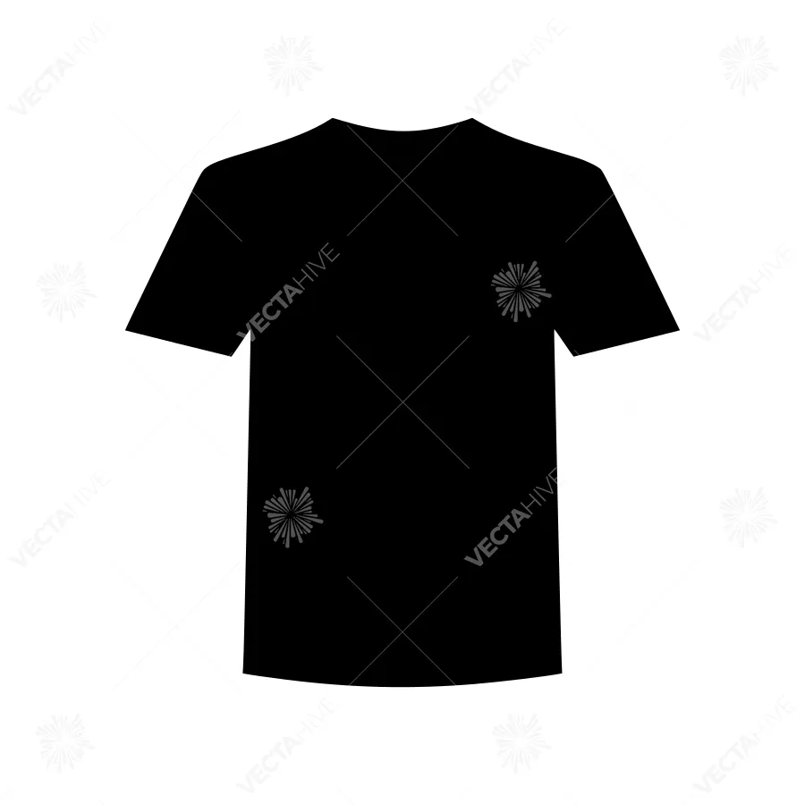Black T-Shirt Silhouette Vector Icon
