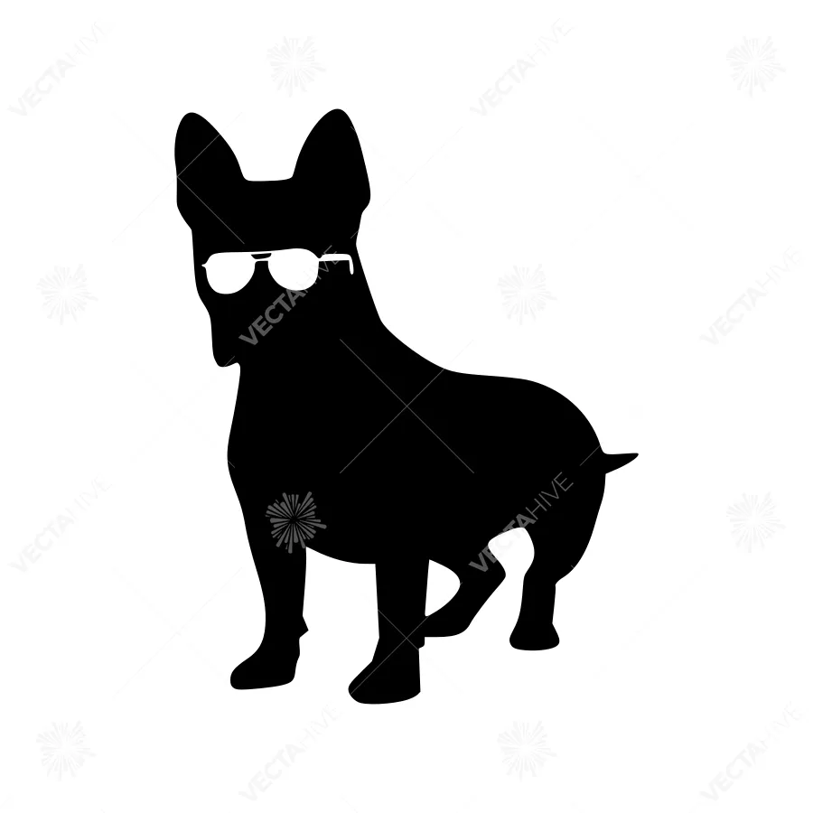 Cool Bulldog Silhouette Glasses