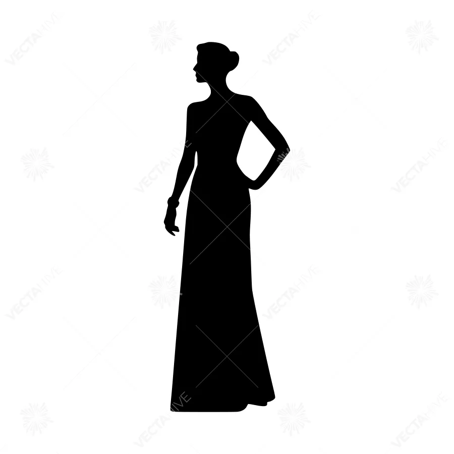 Elegant Woman Silhouette - Fashion Illustration