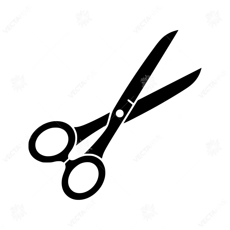 Black Scissors Icon - Vector Illustration