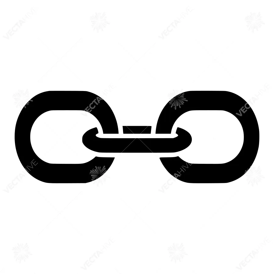 Link Icon - Black Outline Vector