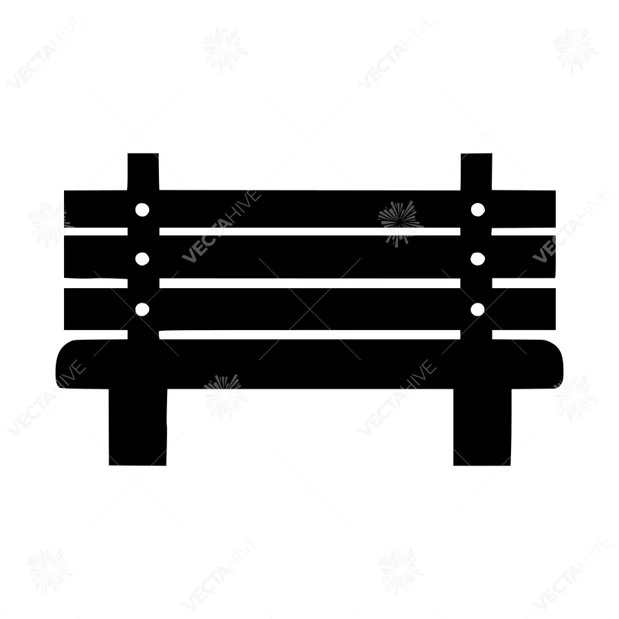 Black Park Bench Icon - Vector Illustration