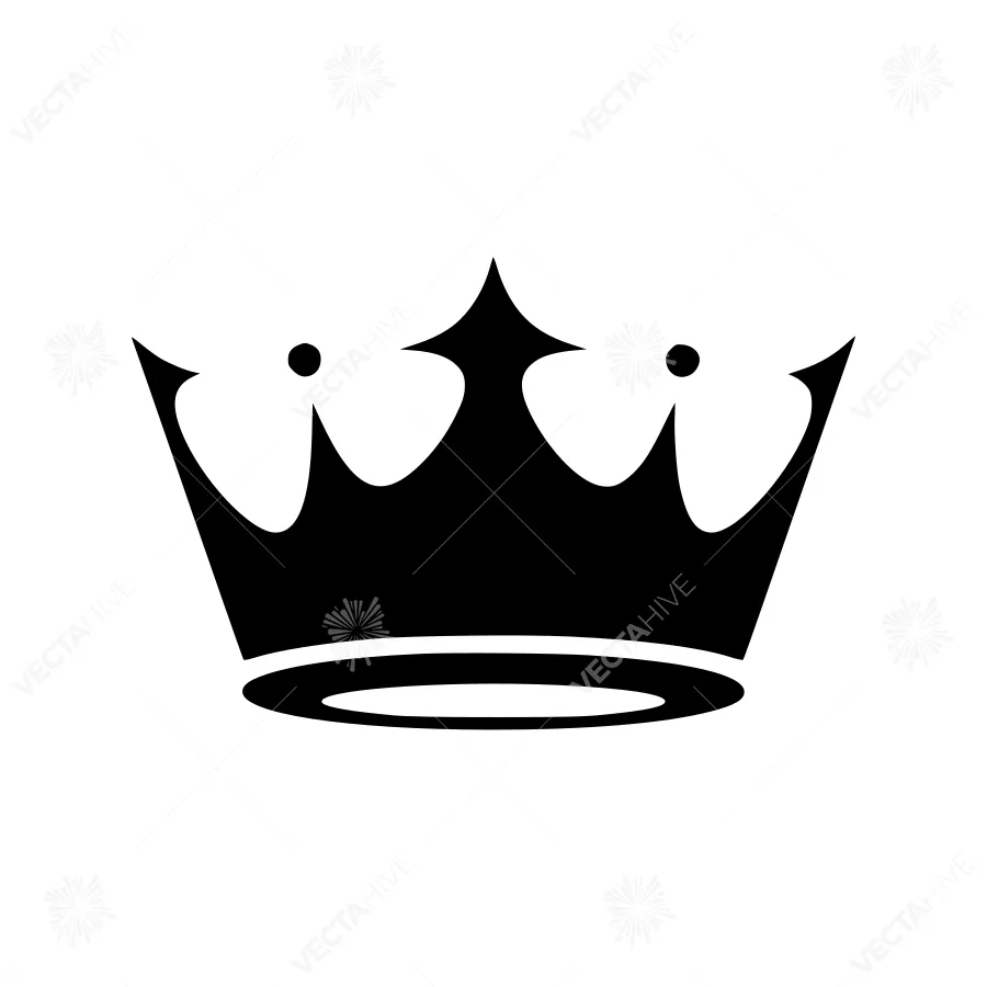 Black Crown Icon - Vector Illustration