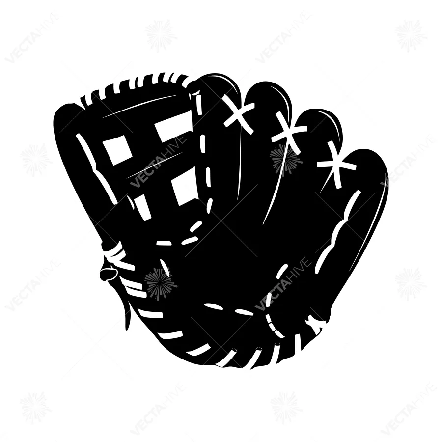 Baseball Glove Silhouette Vector Illustration