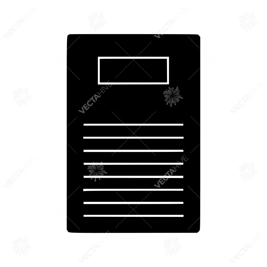 Black Document Outline Icon - Minimalist Design