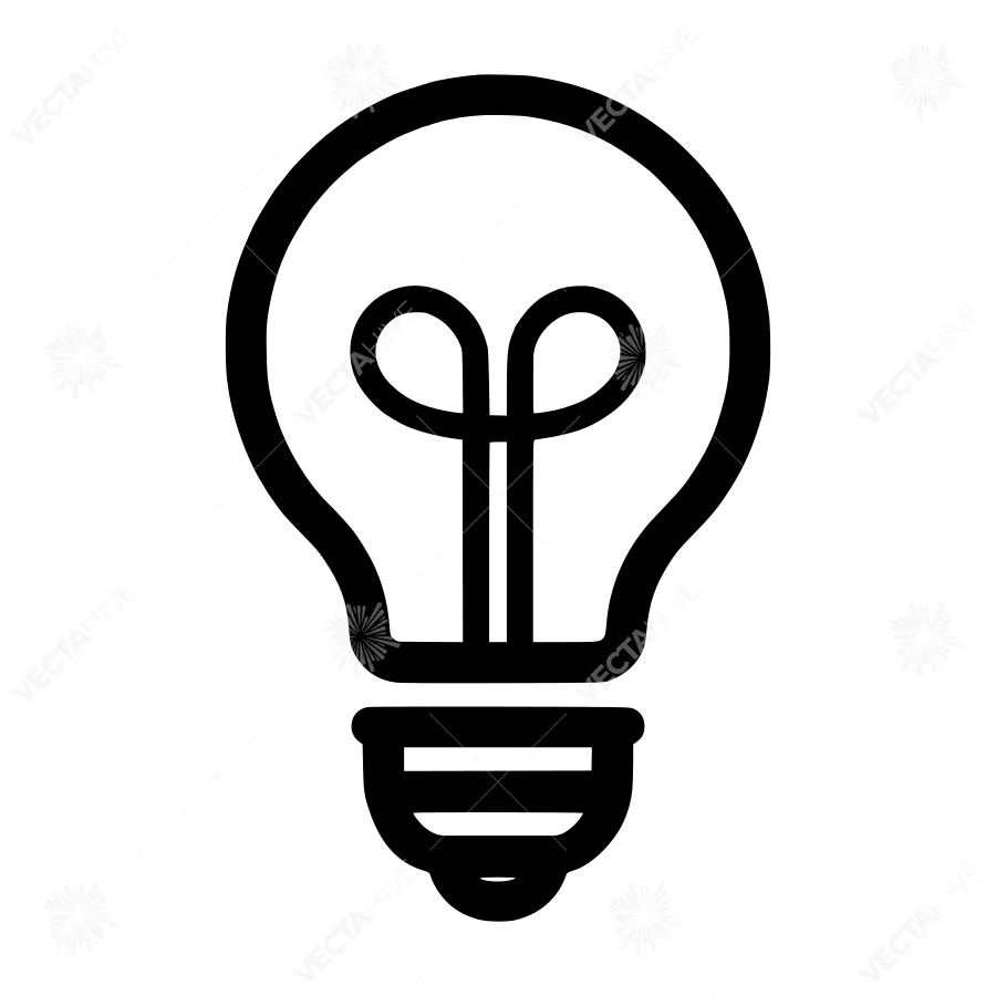 Black Lightbulb Icon - Idea Symbol