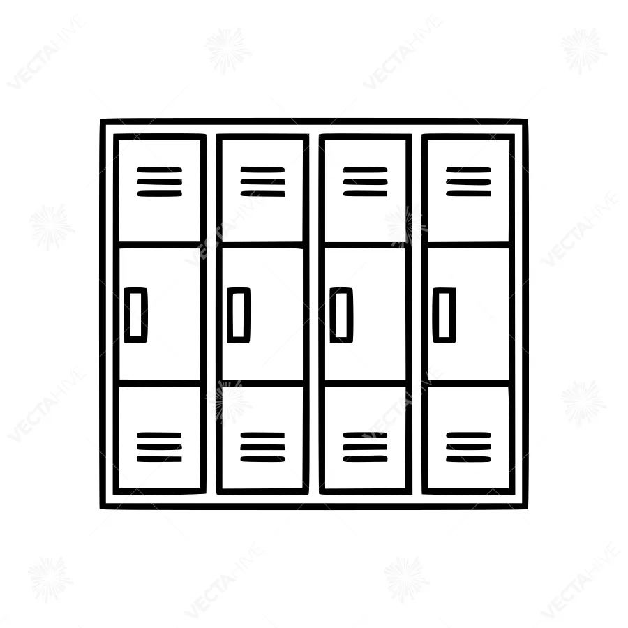 Line Art Locker Row Icon