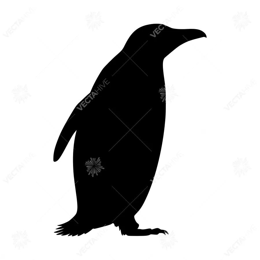 Black Penguin Silhouette Vector