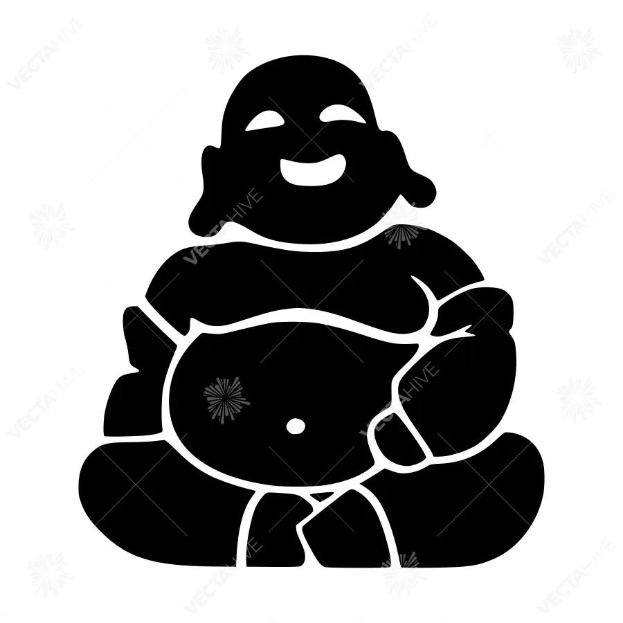 Black Silhouette Buddha - Zen Icon