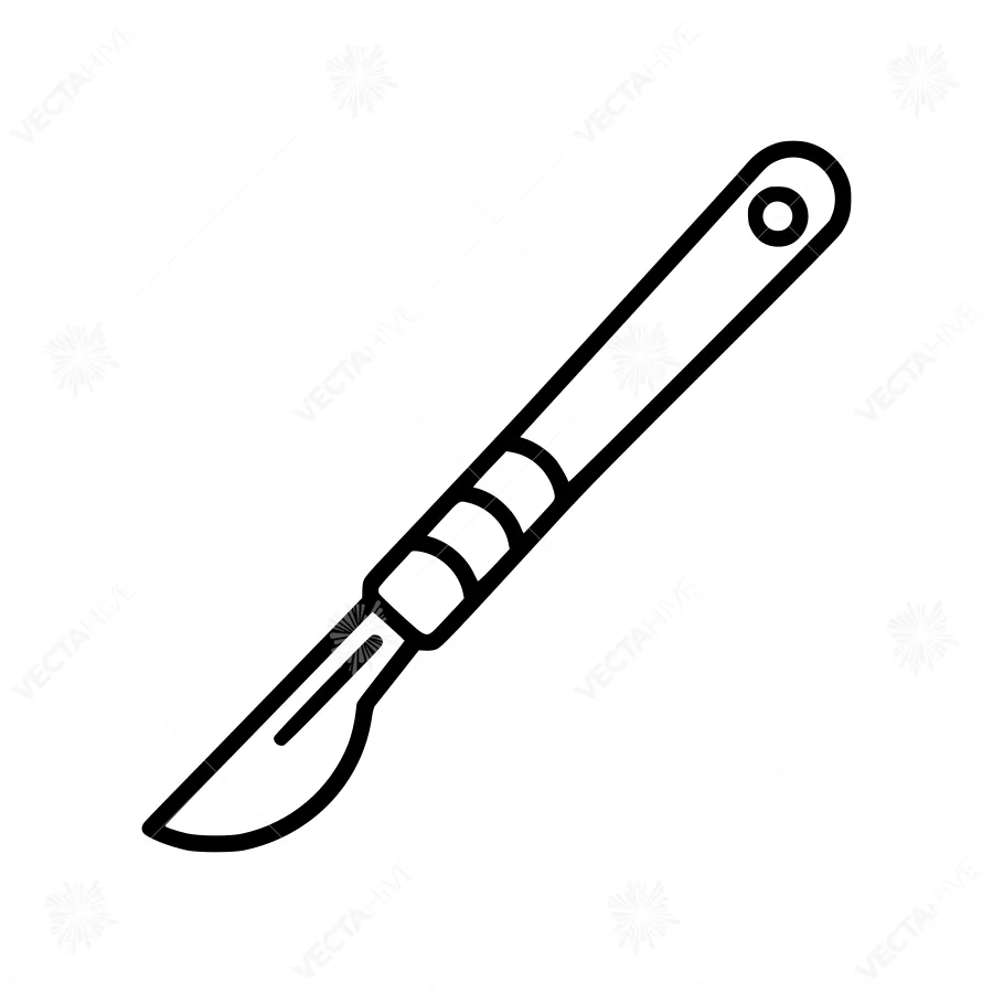 Scalpel Icon - Line Art Illustration