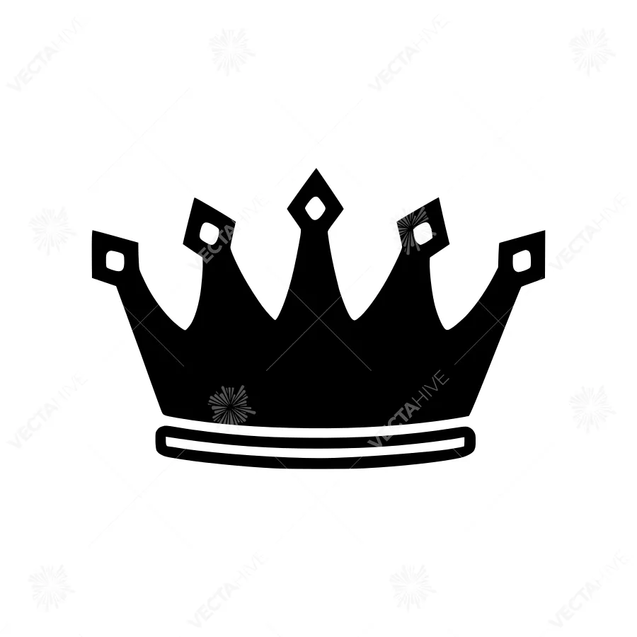 Black Crown Icon - Vector Illustration
