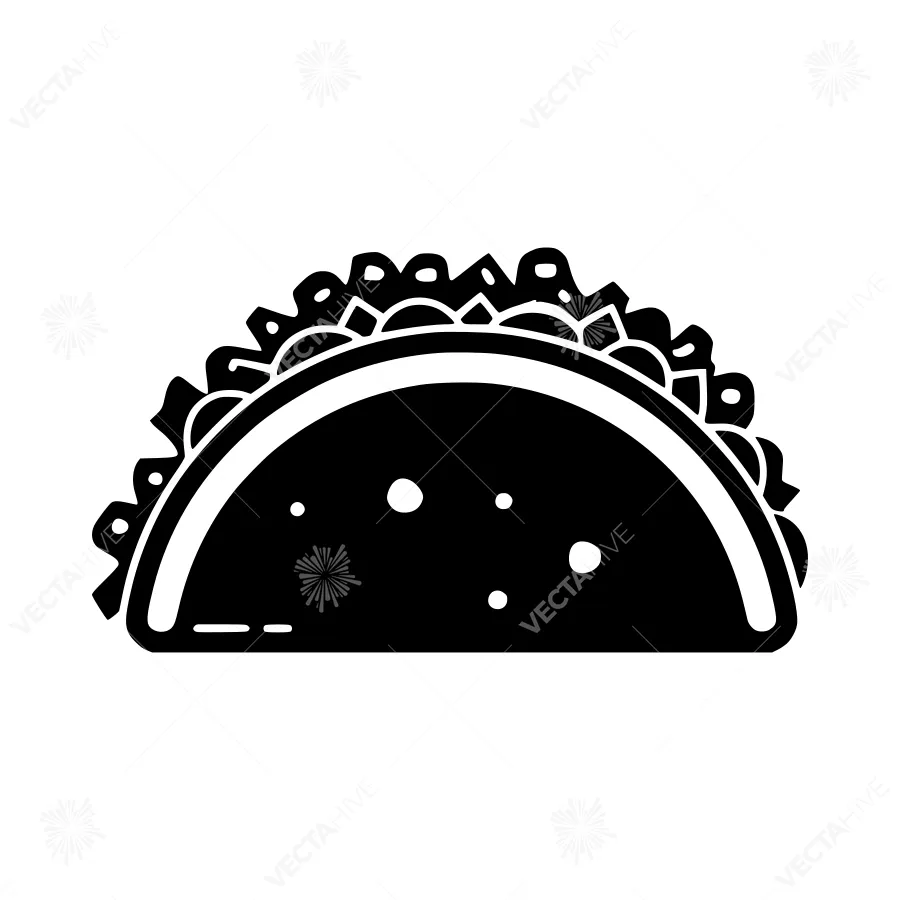 Black Taco Icon - Vector Illustration