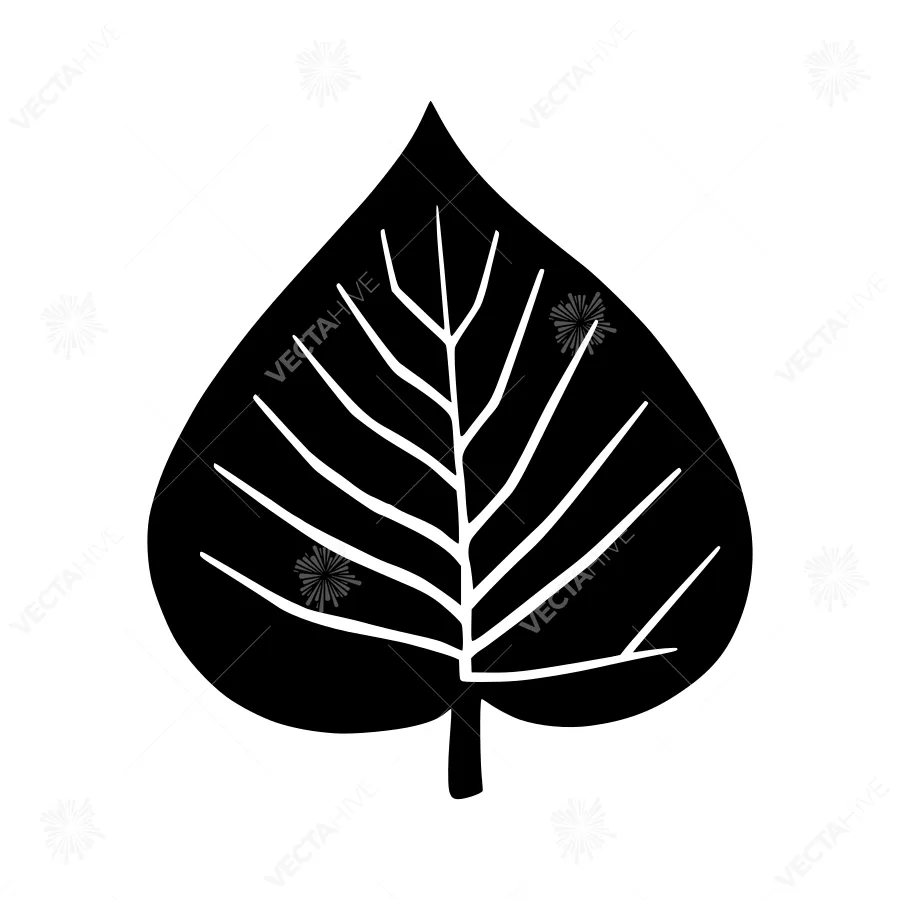Black Leaf Silhouette Vector Illustration