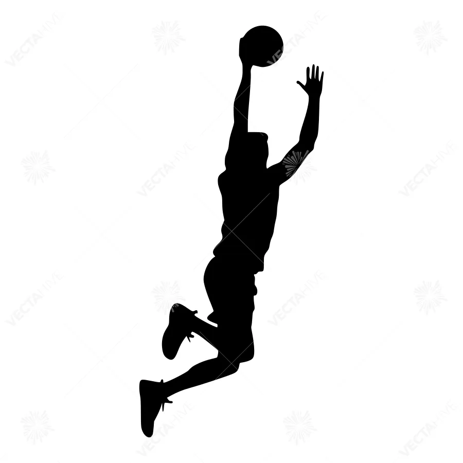 Basketball Player Silhouette - Dynamic Action Shot