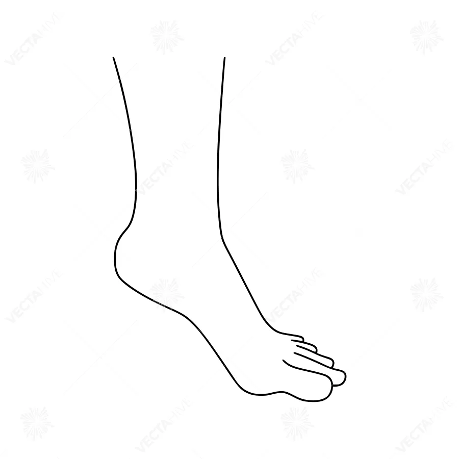 Line Art Foot Silhouette - Minimalist Design