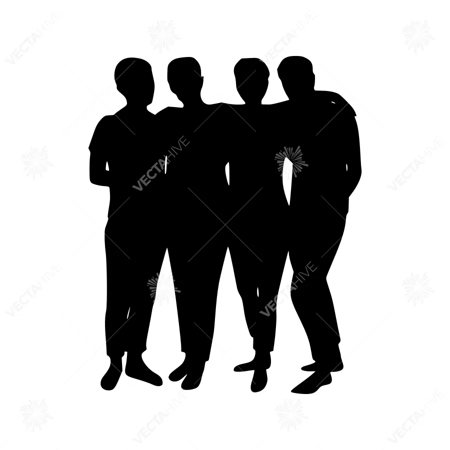 Silhouette Group of Men - Minimalist Vector