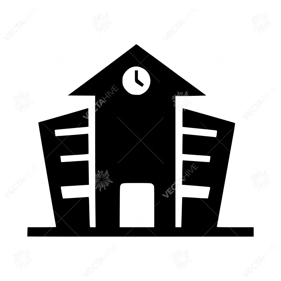 Black Building Icon - Minimalist House Design