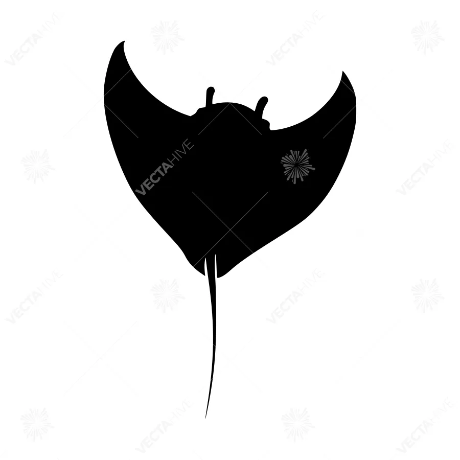 Silhouette Stingray Vector Graphic