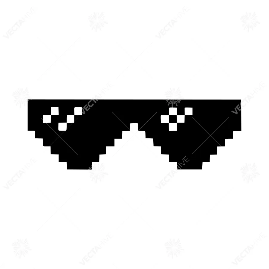 Pixelated Sunglasses - Retro 8-Bit Graphic