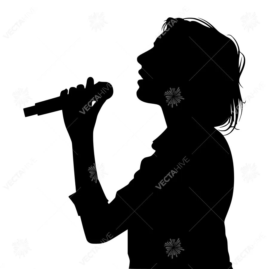 Silhouette Singer Microphone Performance