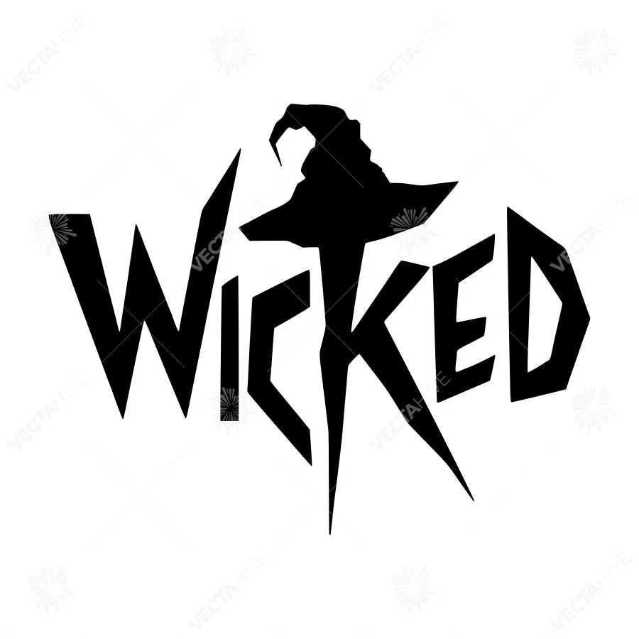 Wicked Witch Silhouette Logo Design