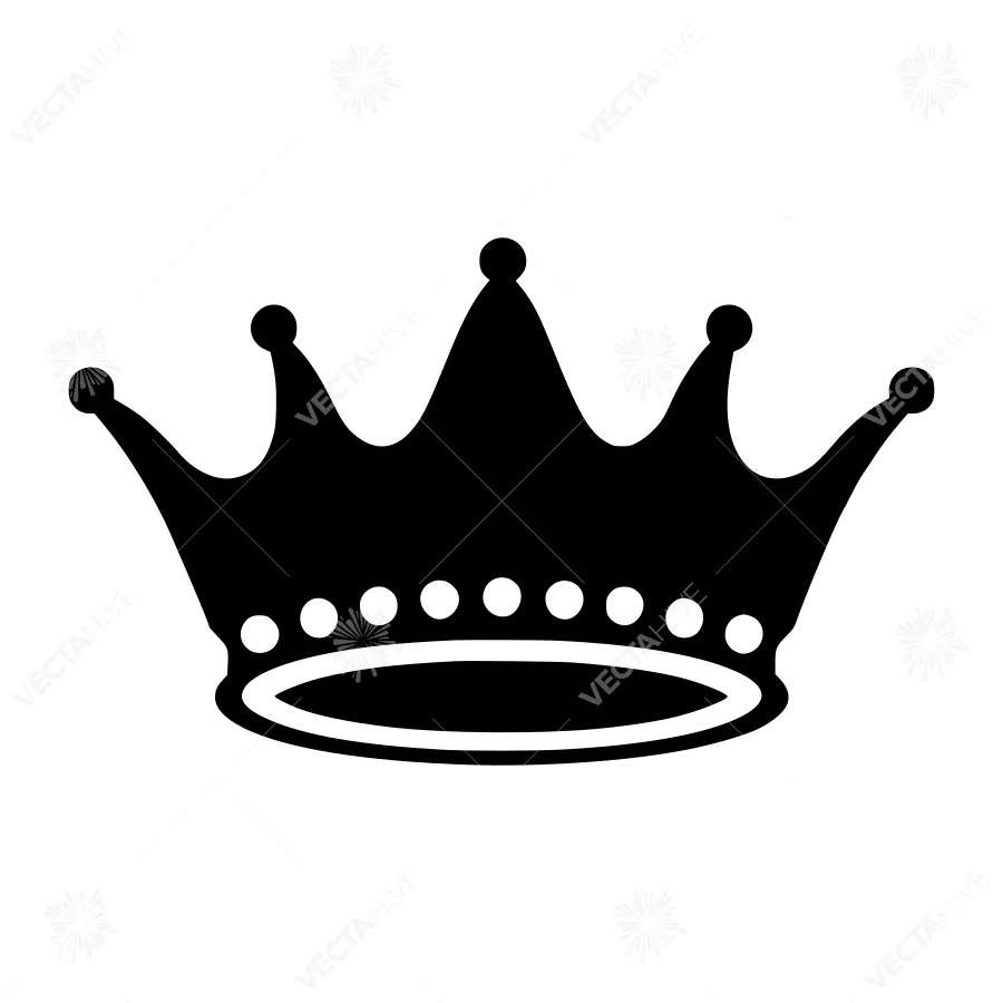 Black Crown Icon - Vector Illustration