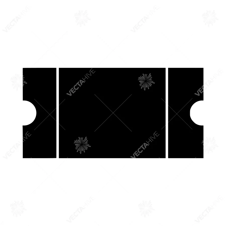 Minimalist Ticket Stub Icon - Black & White