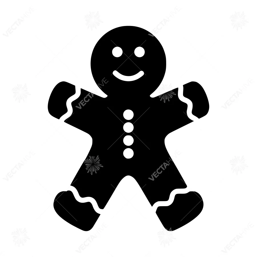 Gingerbread Man Icon - Vector Illustration