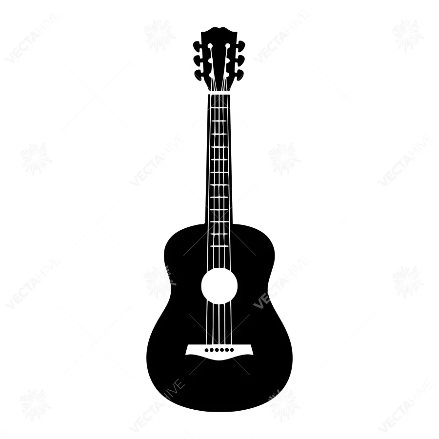 Silhouette Guitar Music Icon