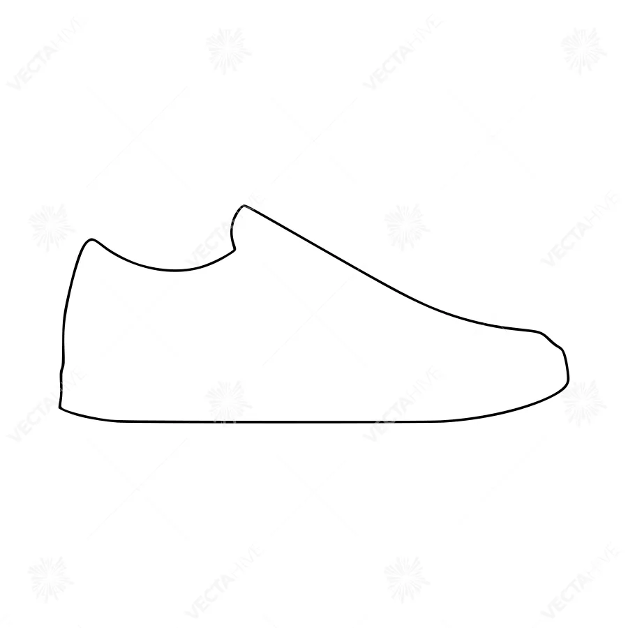 Minimalist Shoe Outline Vector Illustration