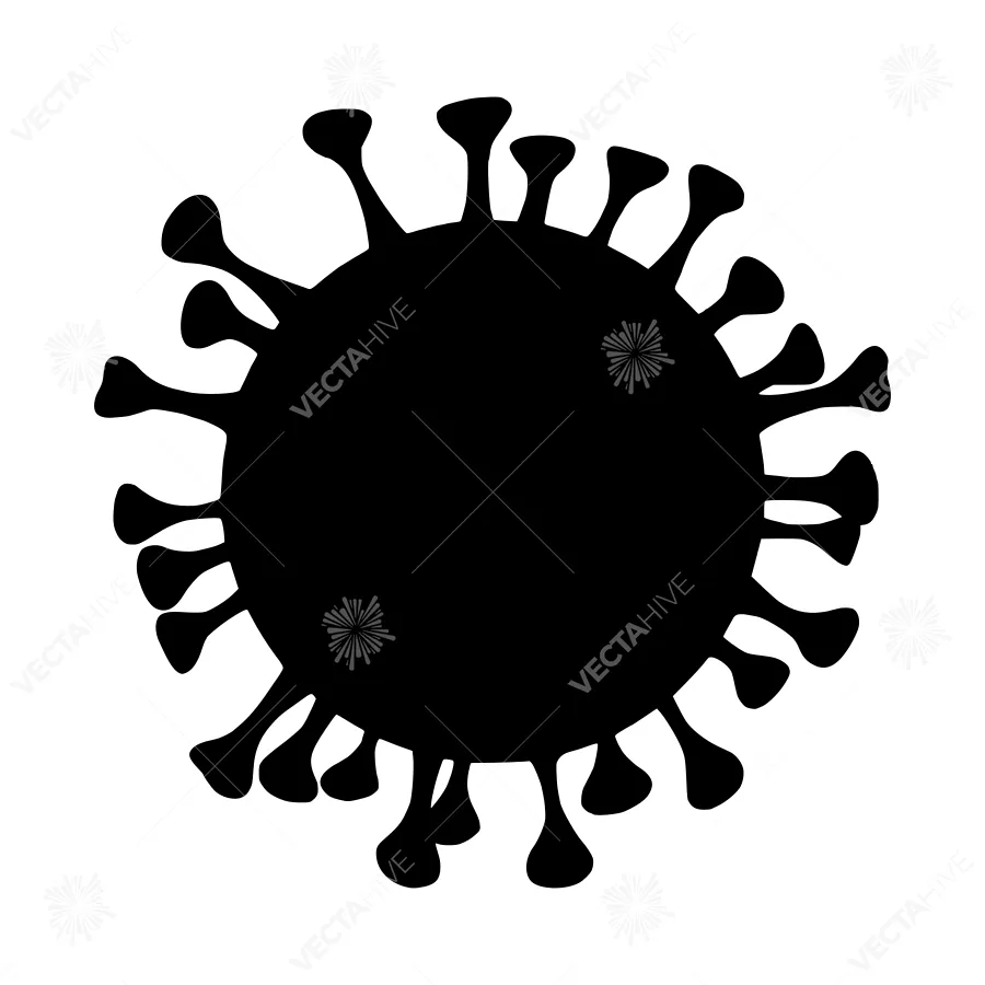 Coronavirus Icon - Black Outline Vector