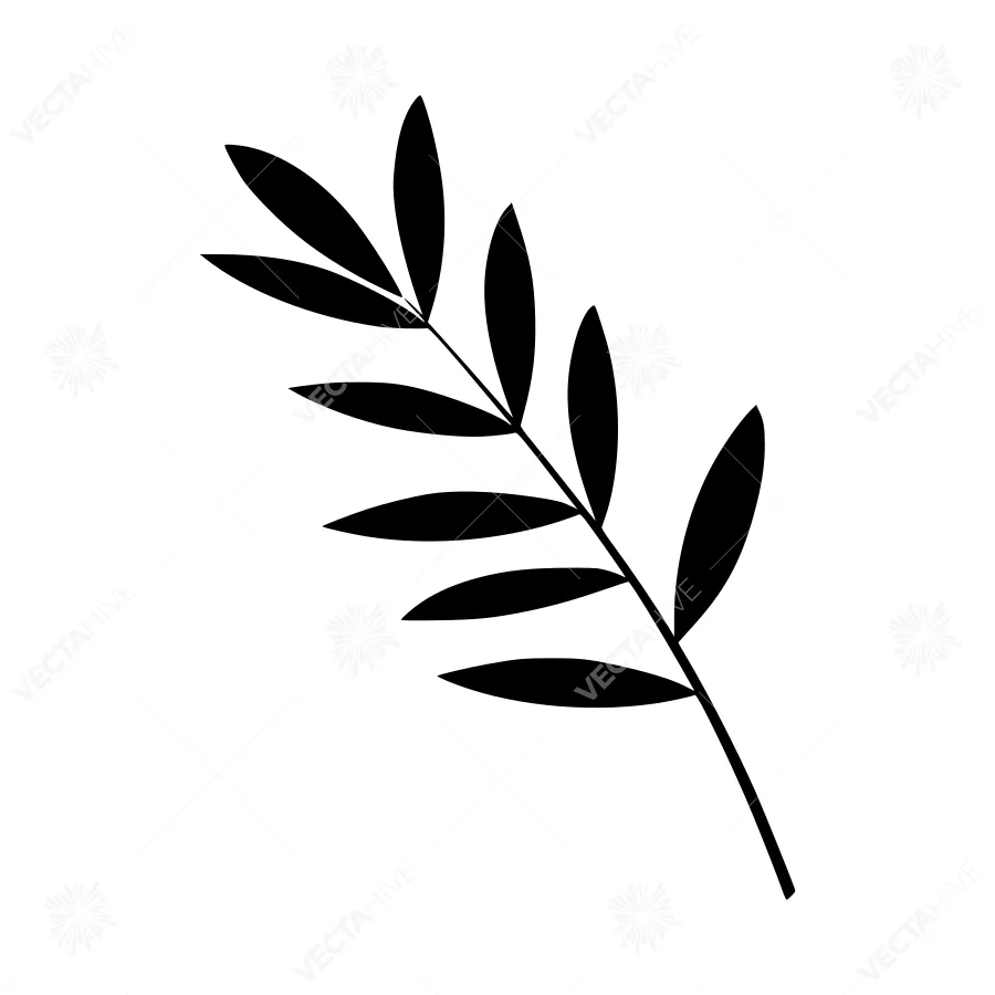 Black Leaf Silhouette Vector Illustration