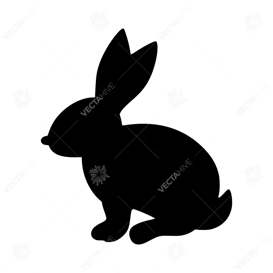 Black Rabbit Silhouette Vector Icon