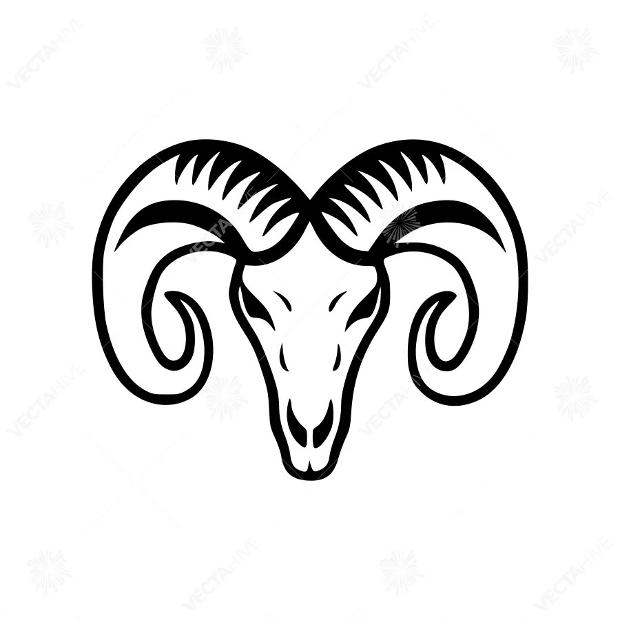 Ram Head Emblem - Vector Graphic Design