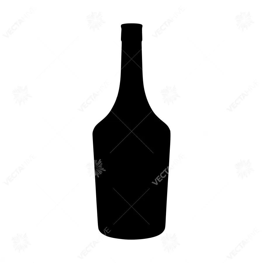 Bottle Silhouette - Black on White