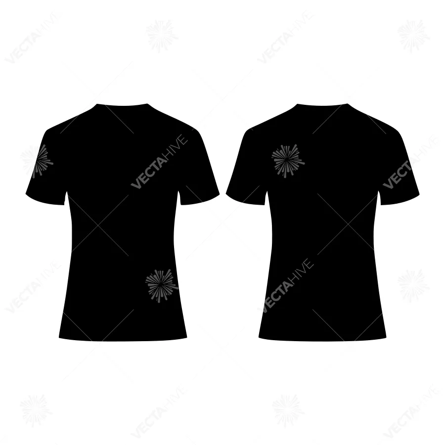 Black T-Shirt Mockup - Vector Graphic