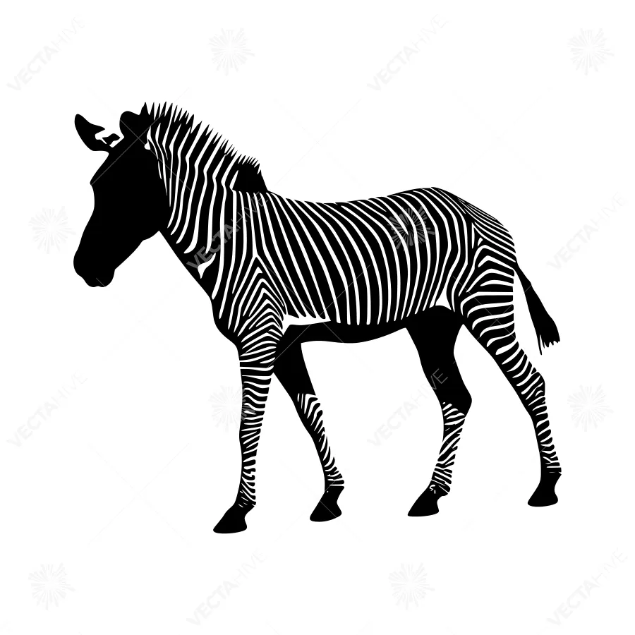 Silhouette Zebra Graphic Vector Illustration
