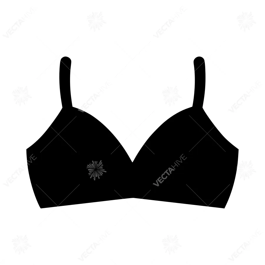 Silhouette Bra Icon - Black Outline