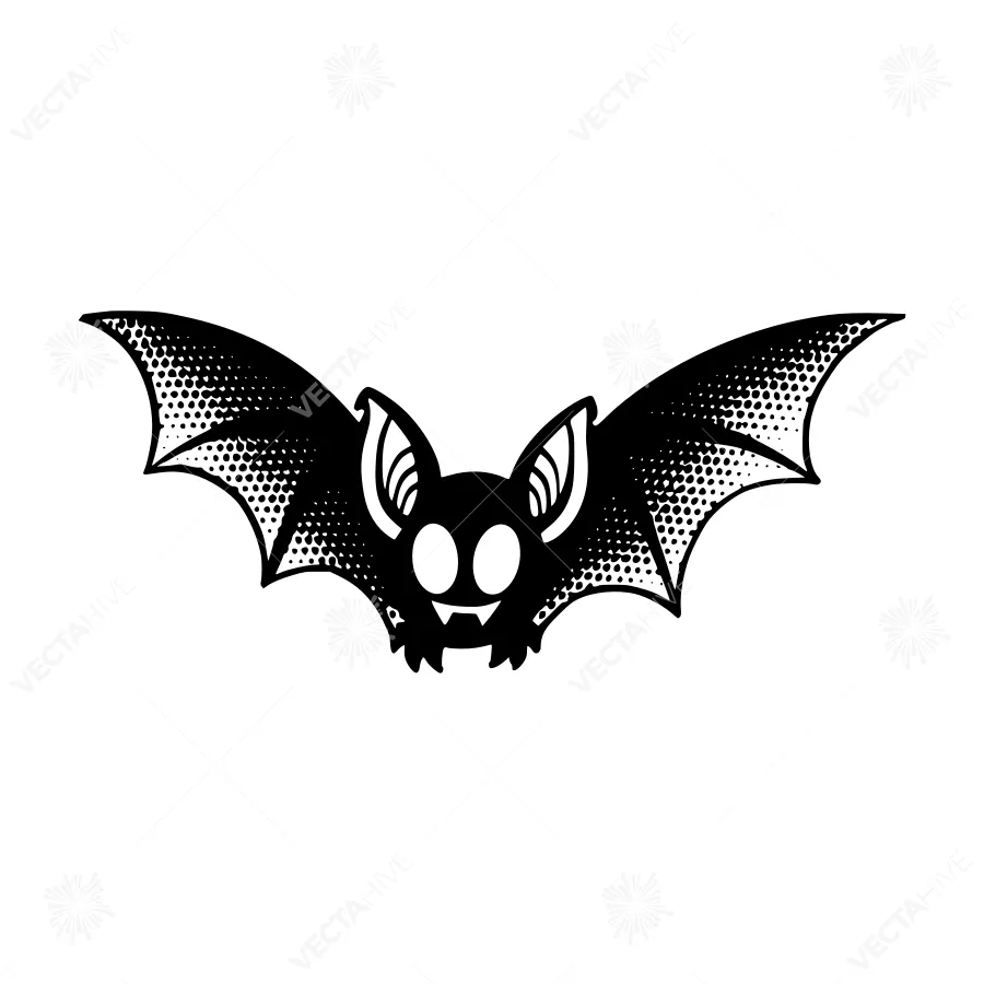 Cute Cartoon Bat Graphic Vector Illustration