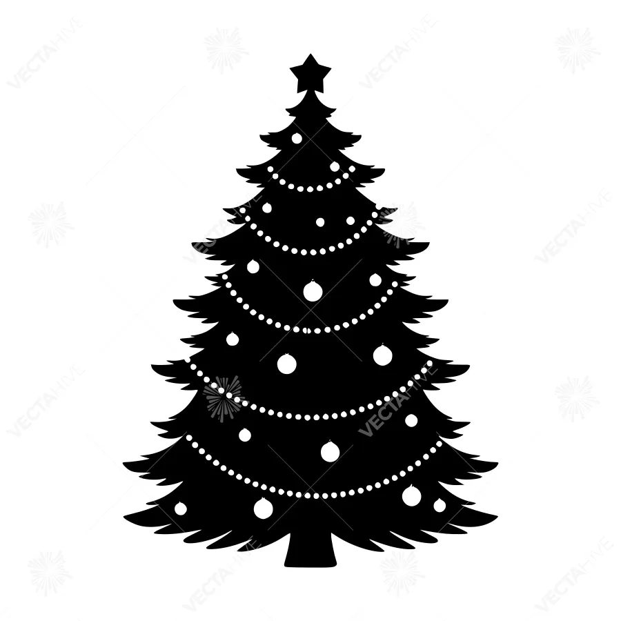 Black Christmas Tree Silhouette