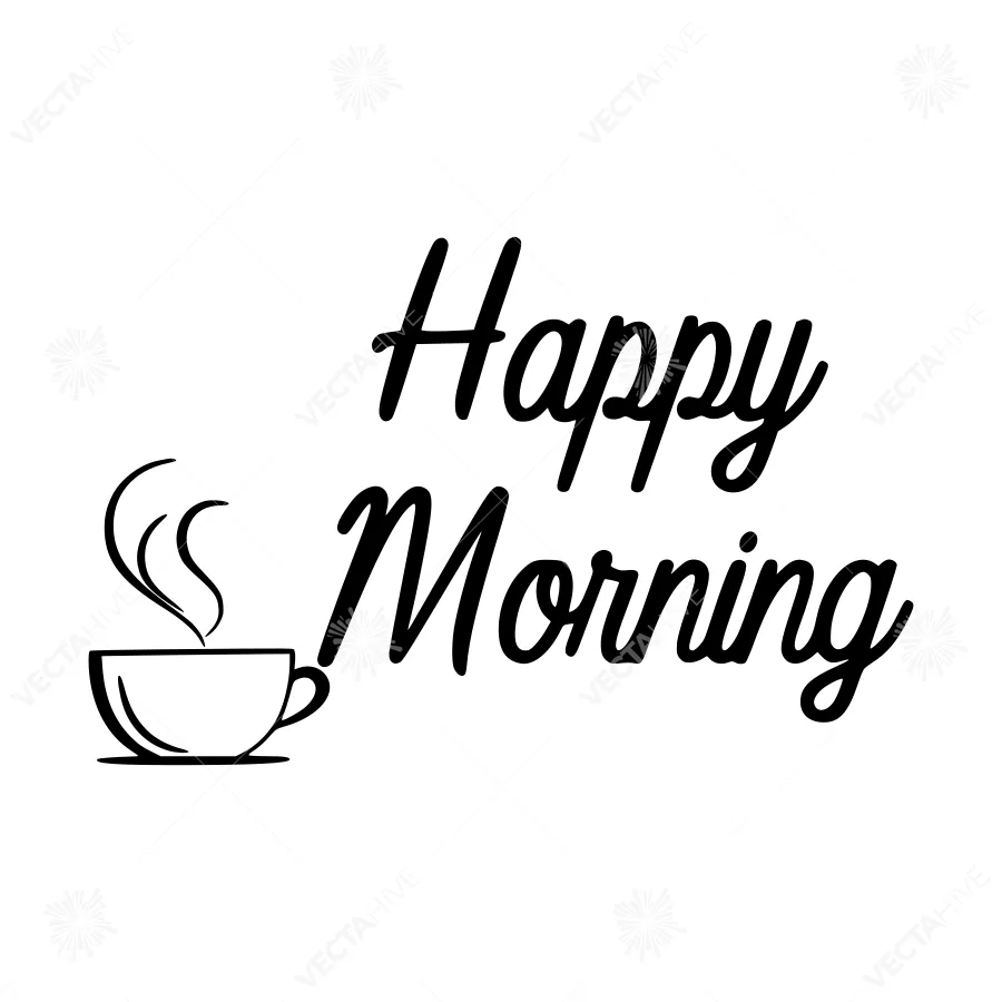 Happy Morning Coffee Illustration