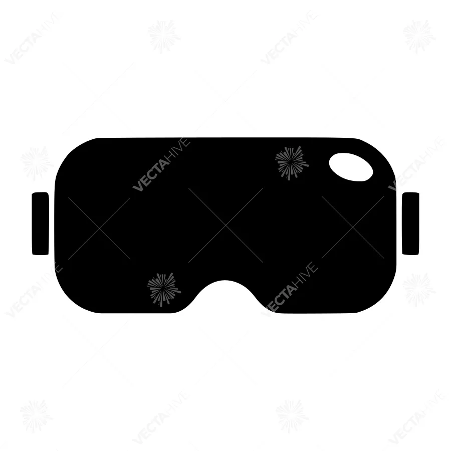 VR Headset Icon - Black Silhouette