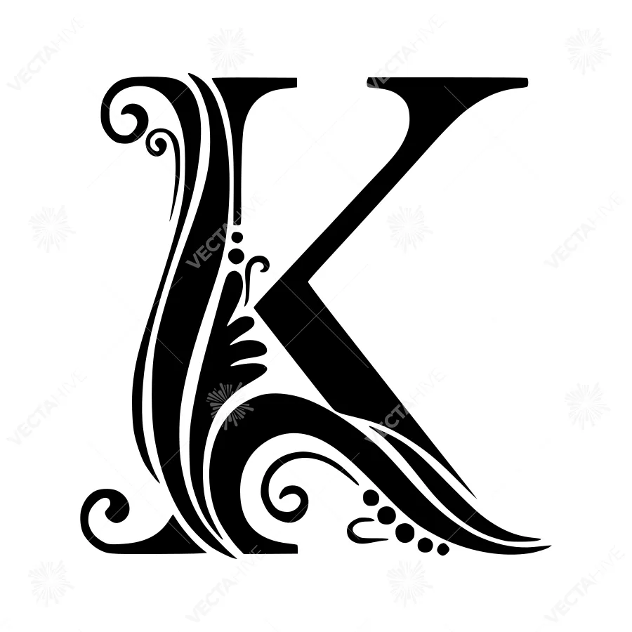 Elegant Black Letter K Monogram Design