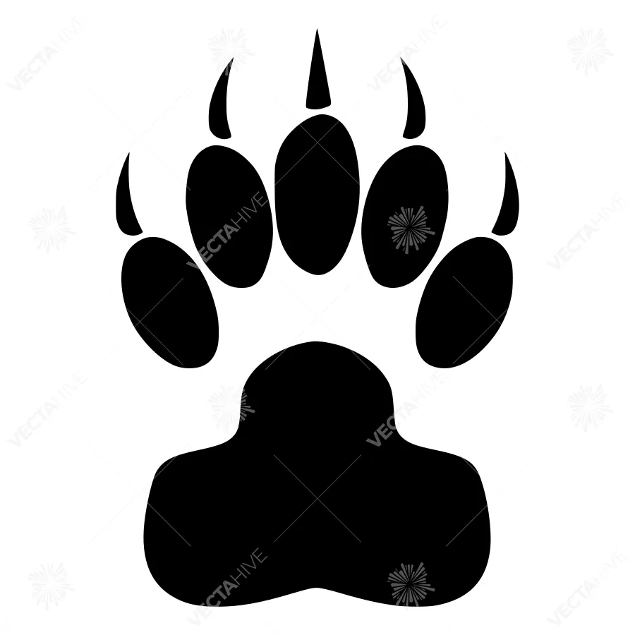 Black Paw Print Graphic Vector Icon