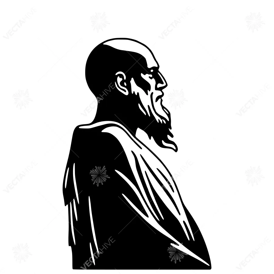 Silhouette Portrait - Bearded Man